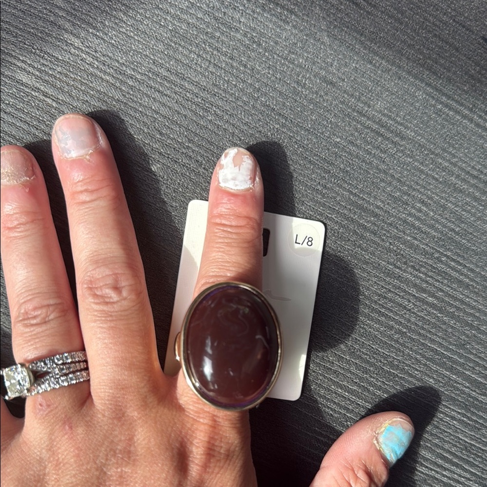 I am Spiritual Red Aqeeq Yemeni Mystical Tribal Gold Ring size 8